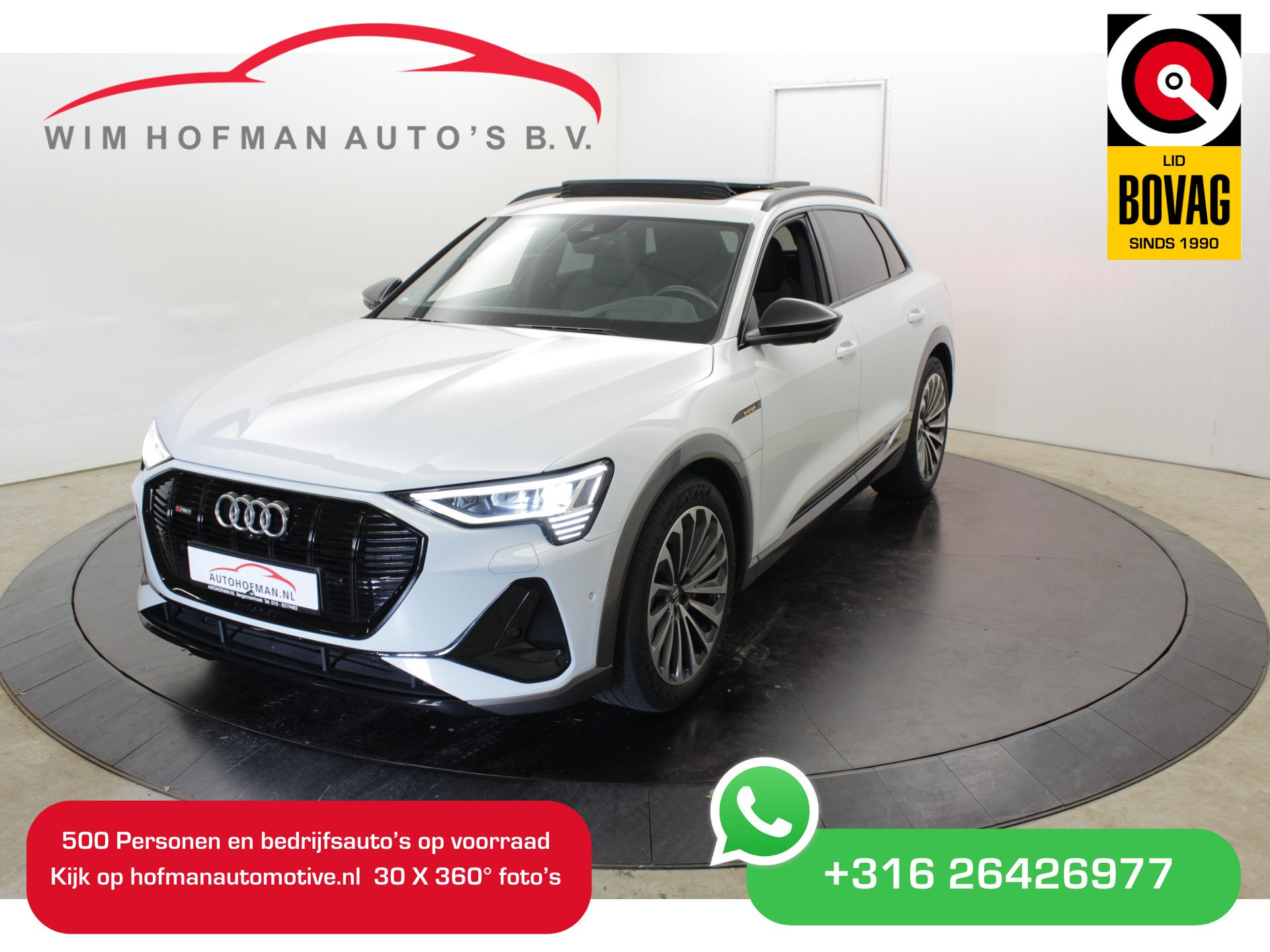 Audi e-tron 408 PK incl BTW 8% bijtelling S-Line Pano 360ºCam Ruitleer afnTrekhaak 21”