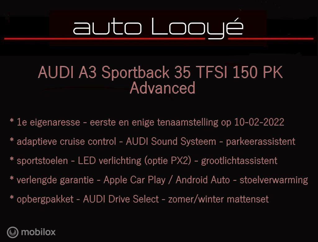 Audi A3 Sportback 35 TFSI Advanced – 1e eigenaresse