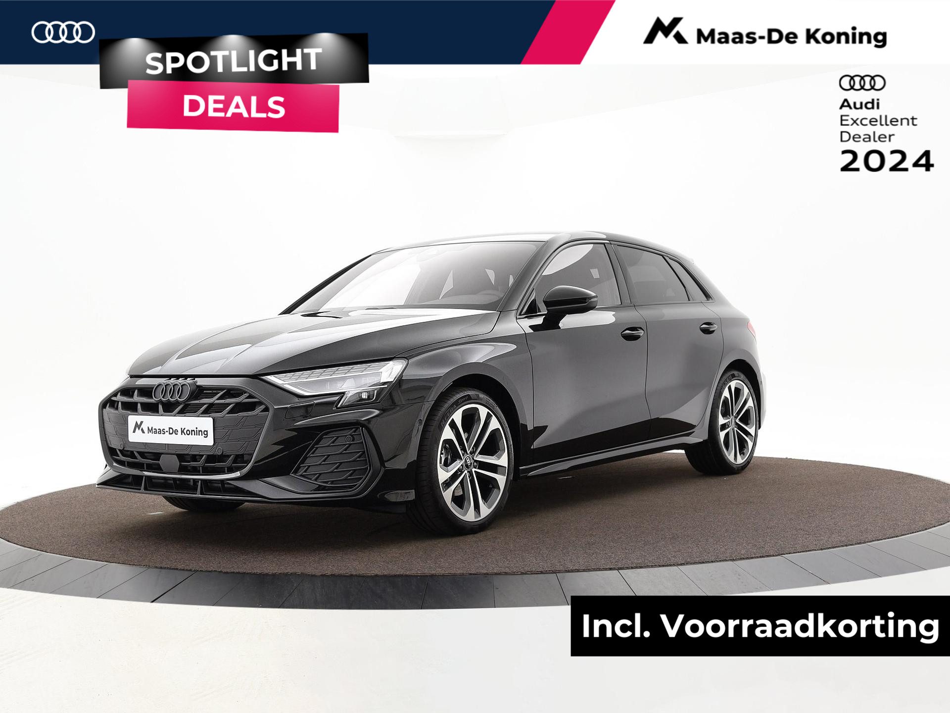 Audi A3 Sportback S Edition 35 TFSI 150 pk Sportback 7 vers Audi A3 Sportback 35 TFSI S edition 150 PK · 18″ LM Velgen · SONOS Premium 3D · Ass.Pakket Rijden en Parkeren