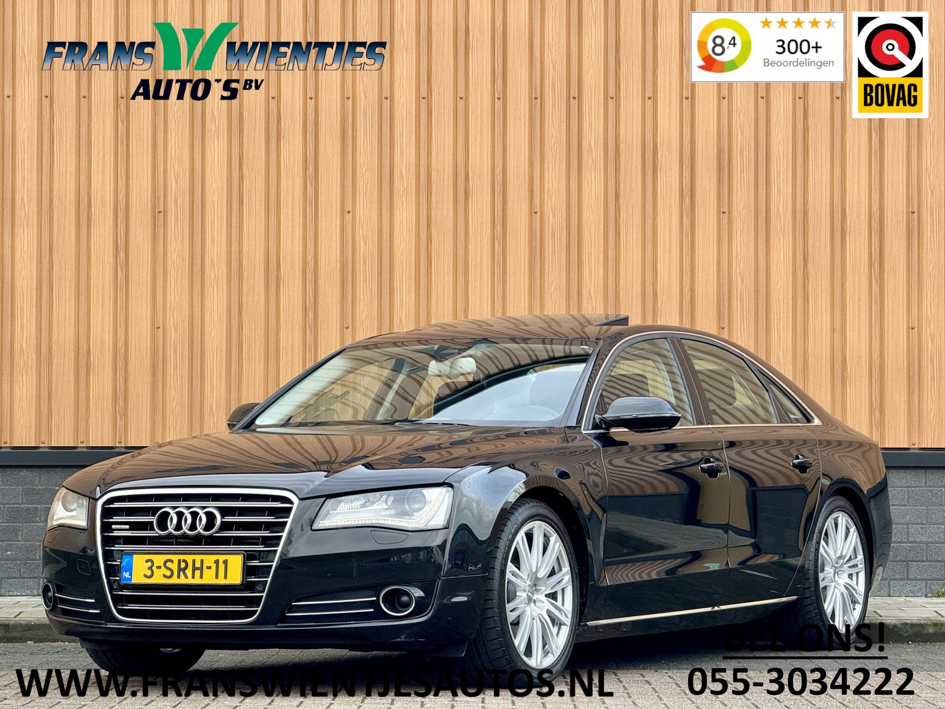 Audi A8 4.2 FSI quattro Pro Line+ | 371 PK! | 8 Cilinder | Softclose | Luchtvering | Nachtzicht | Stoelventilatie | Camera | Standkachel | Massage Stoelen | 20″ Lichtmetaal | Geheugen Stoelen |