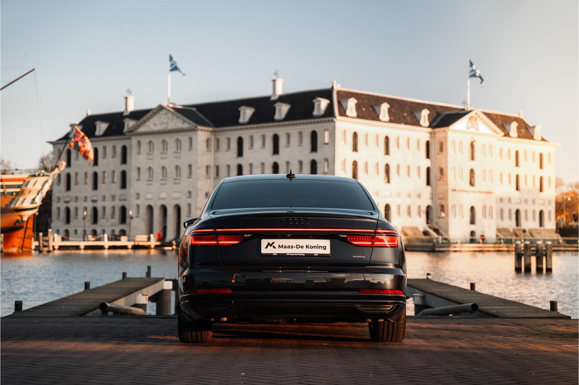 Audi A8 60 TFSIe Quattro Lang Pro Line Plus | B&O 3D Sound | ACC | Luchtvering | Servosluiting | 360 Camera | Panoramadak | 20” Inch | Garantie t/m 23-04-2025 of 100.000km