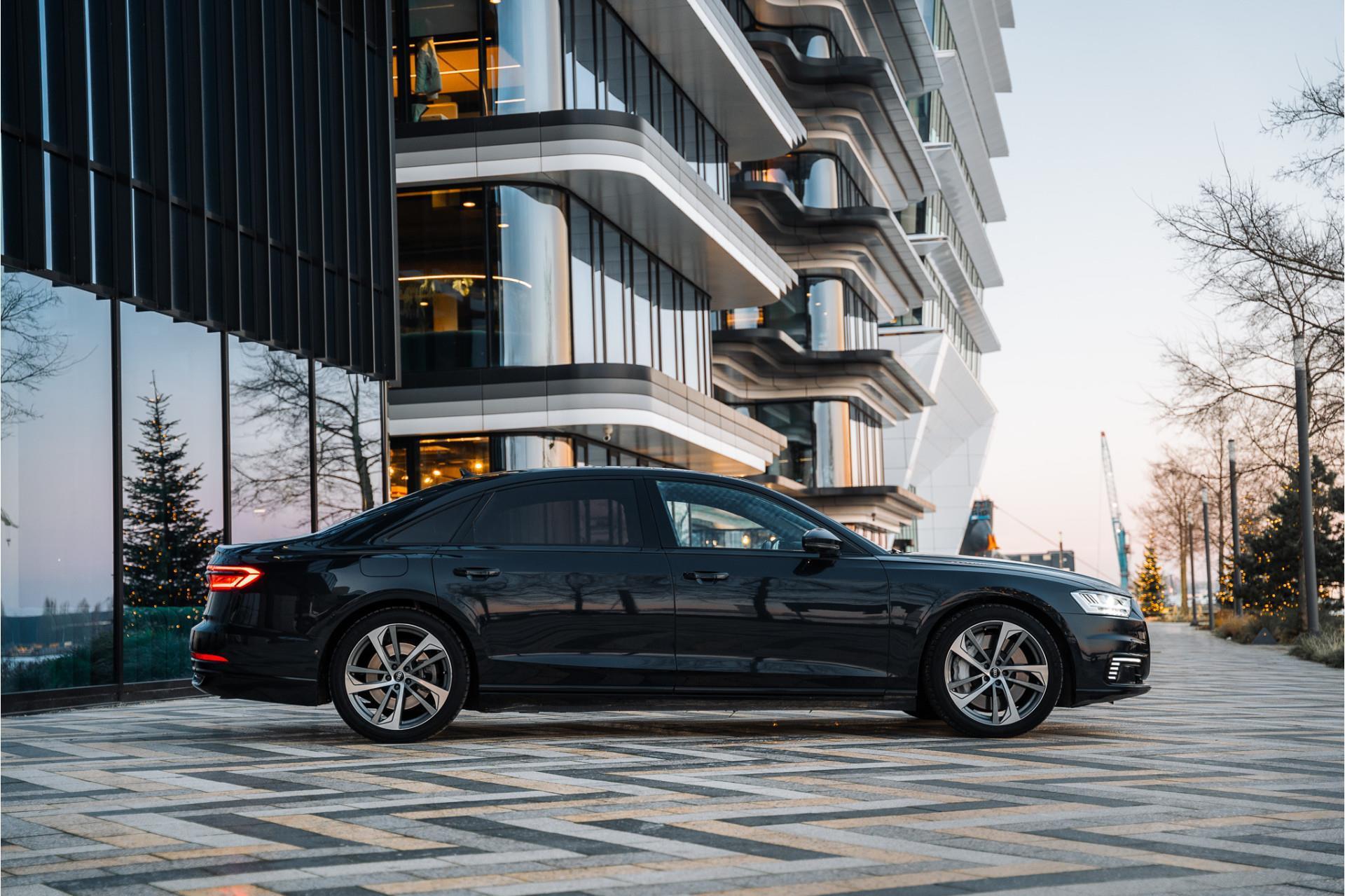 Audi A8 60 TFSIe Quattro Lang Pro Line Plus | B&O 3D Sound | ACC | Luchtvering | Servosluiting | 360 Camera | Panoramadak | 20” Inch | Garantie t/m 23-04-2025 of 100.000km