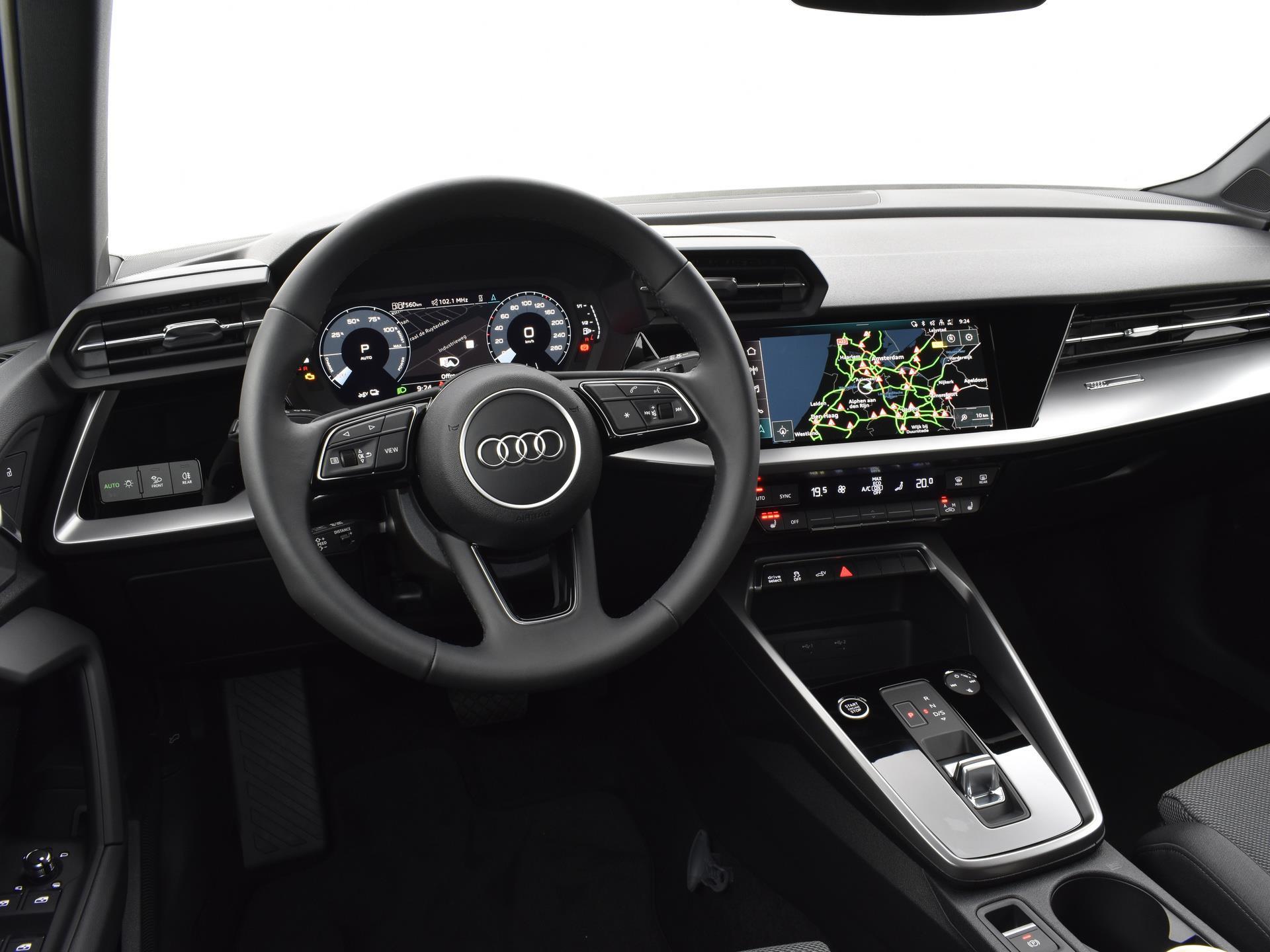 Audi A3 Sportback 40 TFSI e Advanced edition 204 PK ·stoelverwarming·18″·S-line achterspoiler·adaptive cruise control·Audi Sound·All Season banden