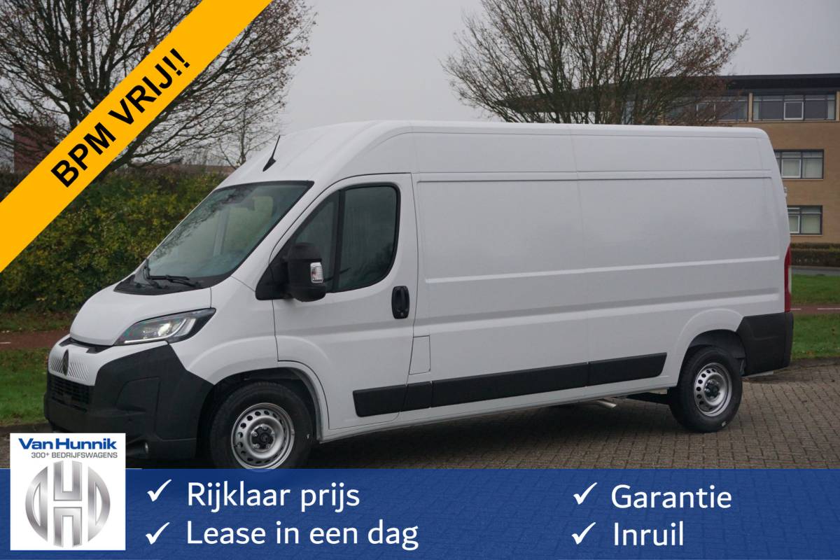 Citroën Jumper Citroën Jumper 35 2.2 180PK EAT8 Automaat L3H2 BPM VRIJ!! 10″ Navi, Clima, ACC, Cam + Digi cam, LED, 270º Deur!! NR. 741