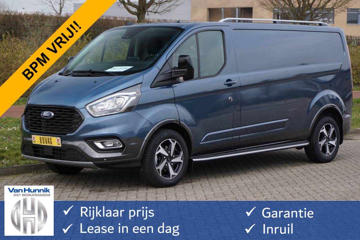 Ford Transit Custom Ford Transit Custom 300L Active 130PK BPM VRIJ!! Airco, Apple CP/Android Auto / Camera, 17″LM!! NR. 340