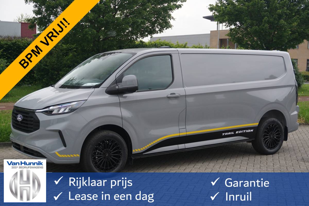 Ford Transit Custom Ford Transit Custom 320L 136PK TRAIL Edition BPM VRIJ!! 13″ Sync 4 Apple CP, Camera, 18″ LM, LED!! NR. 290