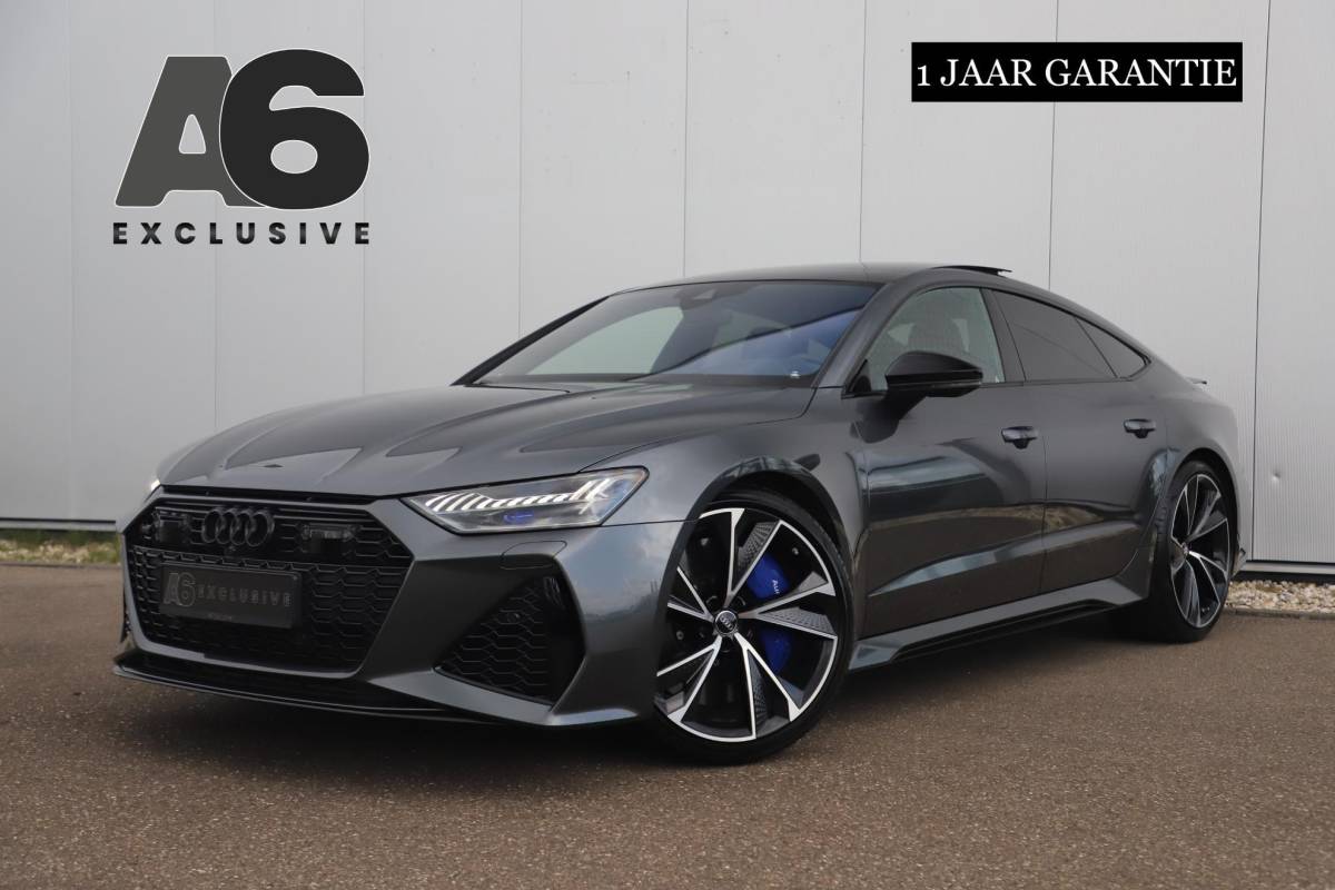 Audi RS7 Audi RS7 4.0 TFSI RS 7 Sportback Quattro 600PK 1 Jaar Garantie 22 inch Ceramic B&O High End Alcantara Hemel Dynamic Plus Pack 4-wiel Sturing Softclose Stoelverkoeling Panoramadak Laser LED HUD 360 Camera Full Options! Nieuwstaat!