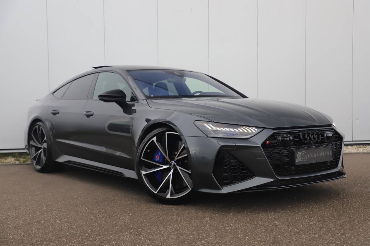 Audi RS7 Audi RS7 4.0 TFSI RS 7 Sportback Quattro 600PK 1 Jaar Garantie 22 inch Ceramic B&O High End Alcantara Hemel Dynamic Plus Pack 4-wiel Sturing Softclose Stoelverkoeling Panoramadak Laser LED HUD 360 Camera Full Options! Nieuwstaat!