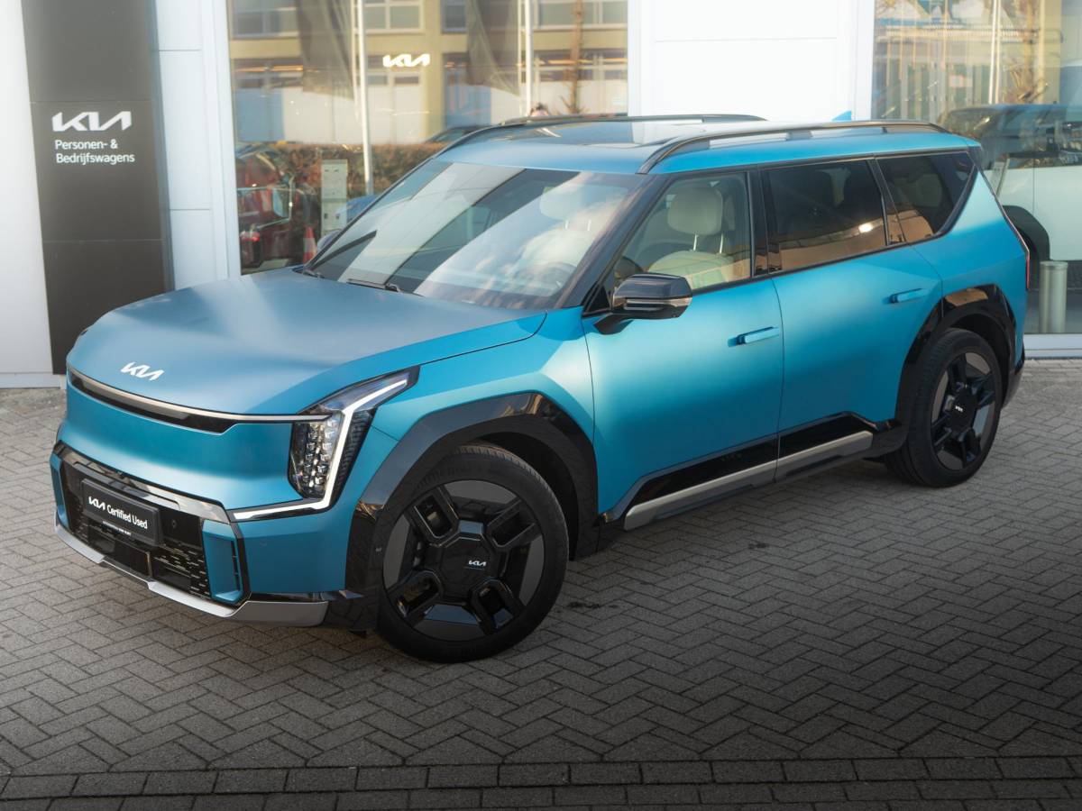 Kia EV9 Kia EV9 Launch Edition GT-Line AWD 99.8 kWh | Speciale kleur | 7-Pers. | 21″ | Head-Up | Stoel-/Stuurverwarming | Premium Audio | Schuif-/kanteldak | Adapt. Cruise | Matte blauw