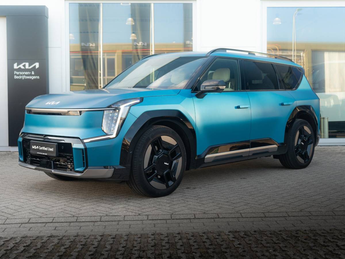 Kia EV9 Kia EV9 Launch Edition GT-Line AWD 99.8 kWh | Speciale kleur | 7-Pers. | 21″ | Head-Up | Stoel-/Stuurverwarming | Premium Audio | Schuif-/kanteldak | Adapt. Cruise | Matte blauw