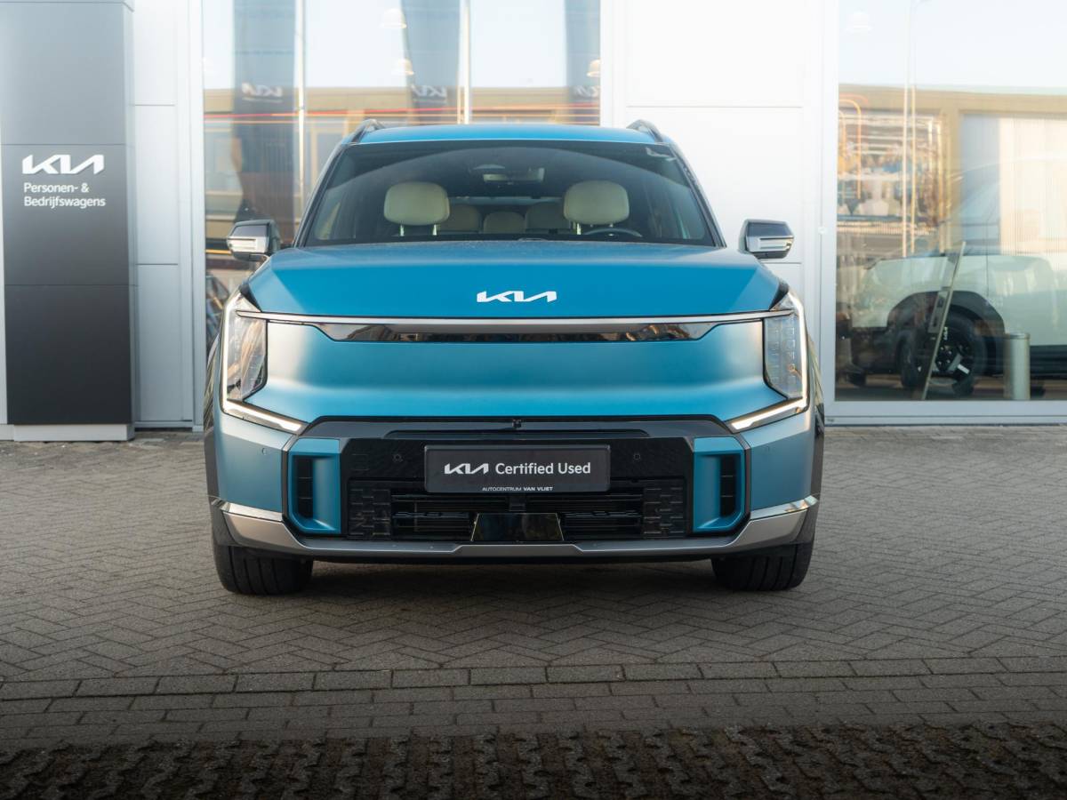 Kia EV9 Kia EV9 Launch Edition GT-Line AWD 99.8 kWh | Speciale kleur | 7-Pers. | 21″ | Head-Up | Stoel-/Stuurverwarming | Premium Audio | Schuif-/kanteldak | Adapt. Cruise | Matte blauw