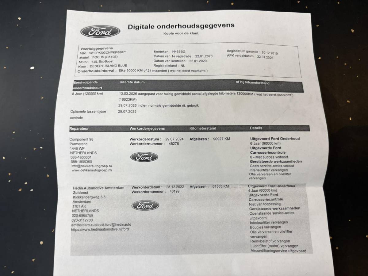 Ford Focus Ford Focus Wagon 1.0 EcoBoost Titanium Business *Stoel/Stuurverw.* Carplay|B&O|Dealer OH