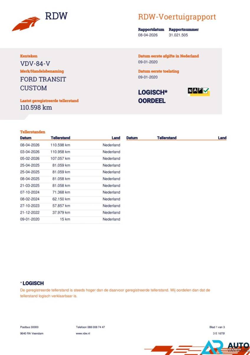 Ford Transit Custom Ford Transit Custom 300 2.0 TDCI L2H1 * Beurt + APK * LED