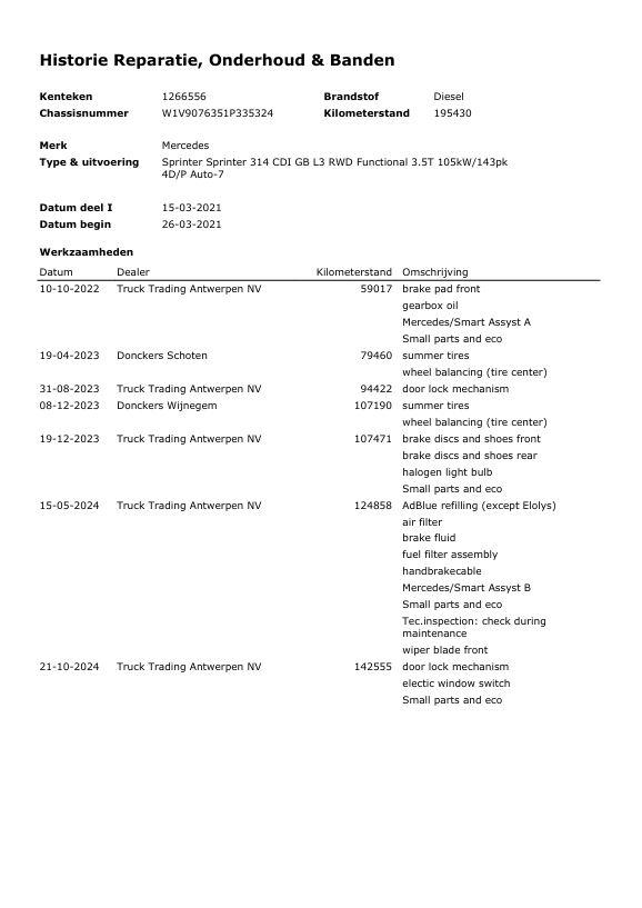 Mercedes-Benz Sprinter Mercedes-Benz Sprinter 314 CDI GB L4 RWD 7G-TRONIC 3.5T L4H2 / AUTOMAAT / IMPERIAAL / KASTENINRICHTING / NAVI / CRUISE CONTROLE