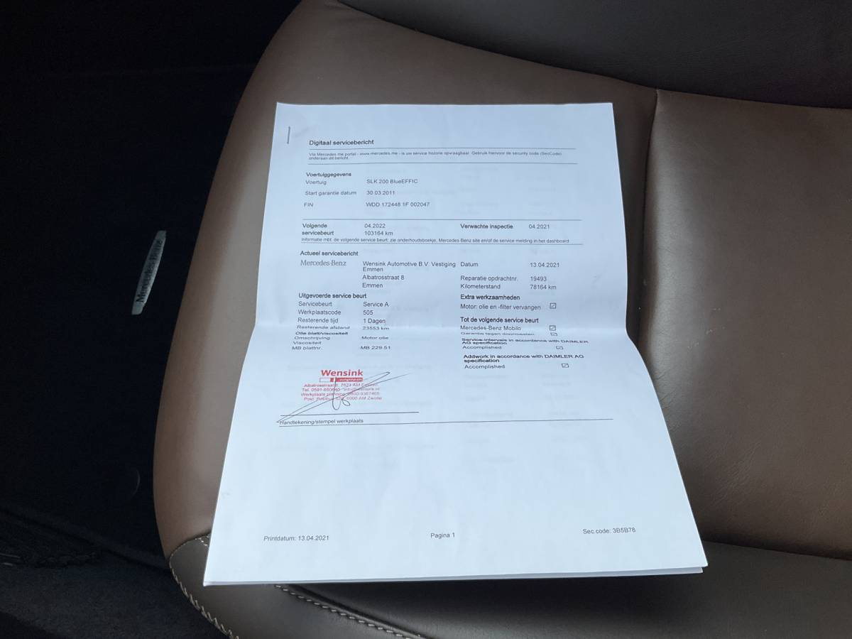 Mercedes-Benz SLK Mercedes-Benz SLK-klasse 200 Aut7 Leer Pano Airscarf Xenon Orig.NL+NAP