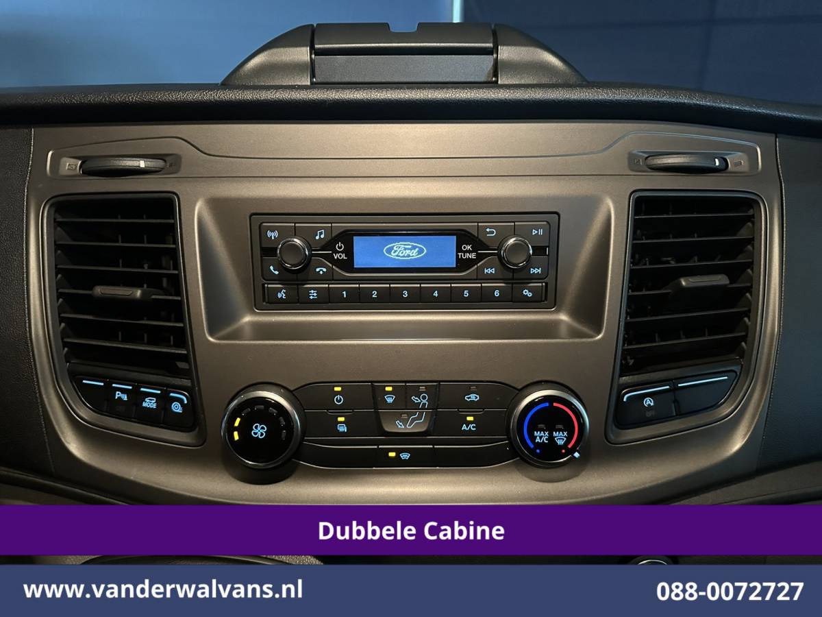 Ford Transit Custom Ford Transit Custom 2.0 TDCI 131pk L2H1 Dubbele Cabine Euro6 Airco | 6-Zits | LED | Cruisecontrol | Verwarmde voorruit Parkeersensoren, Dakdragers, 2800kg trekvermogen