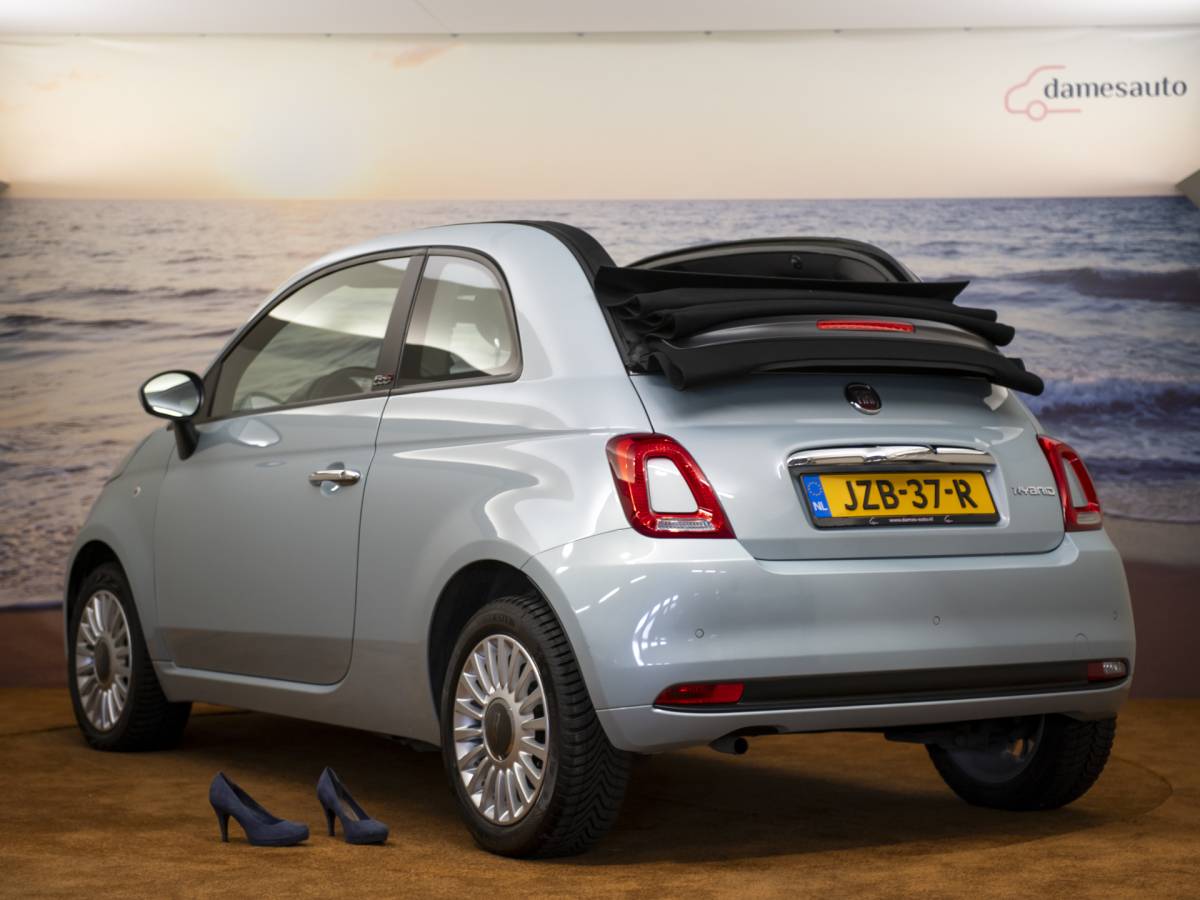Fiat 500C Fiat 500C 1.0 Hybrid Dolcevita, Cabriolet, lichtblauw, incl garantie