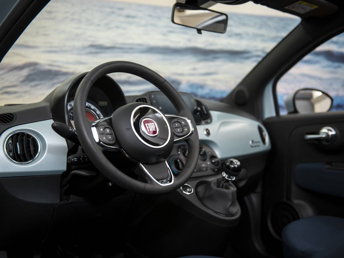 Fiat 500C Fiat 500C 1.0 Hybrid Dolcevita, Cabriolet, lichtblauw, incl garantie