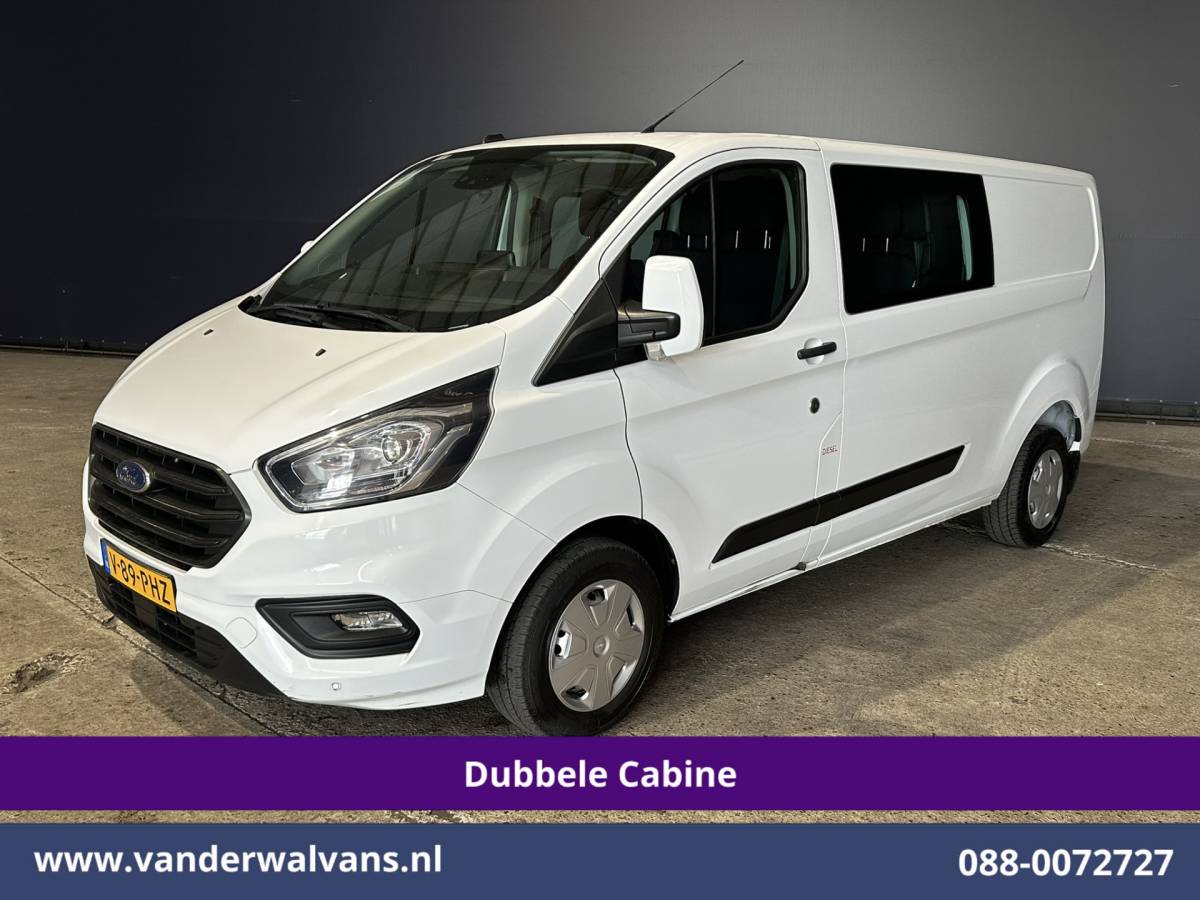 Ford Transit Custom Ford Transit Custom 2.0 TDCI 131pk L2H1 Dubbele Cabine Euro6 Airco | 5-Zits | Camera | LED | 2800kg Trekhaak | Apple Carplay Cruisecontrol, Android Auto, Stoelverwarming, Verwarmde Voorruit, Parkeersensoren