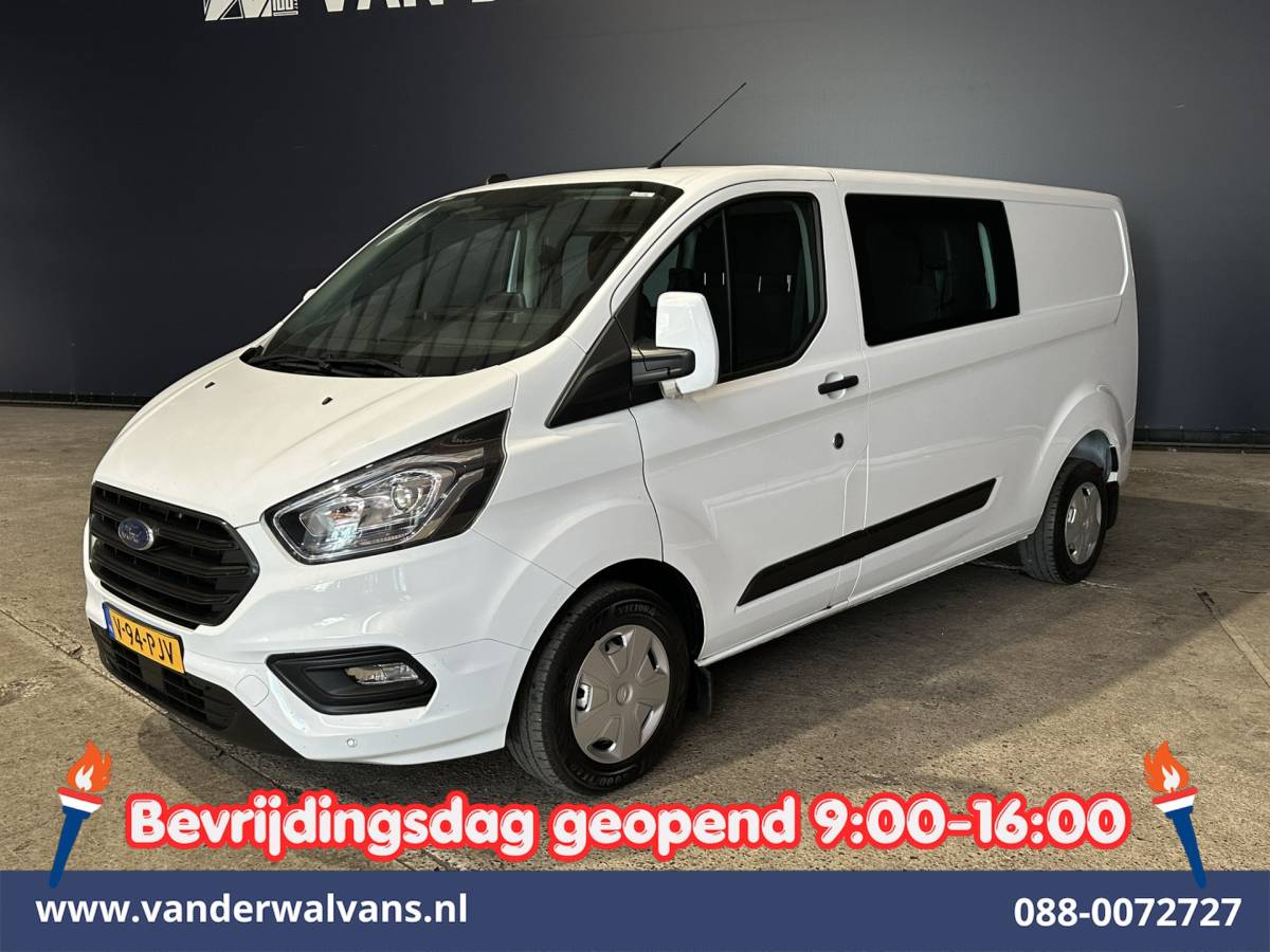 Ford Transit Custom Ford Transit Custom 2.0 TDCI 130pk L2H1 Dubbele Cabine Euro6 Airco | 5-Zits | Navigatie | Apple Carplay | LED | Cruisecontrol Android Auto, Stoelverwarming, Parkeersensoren, Achterklep