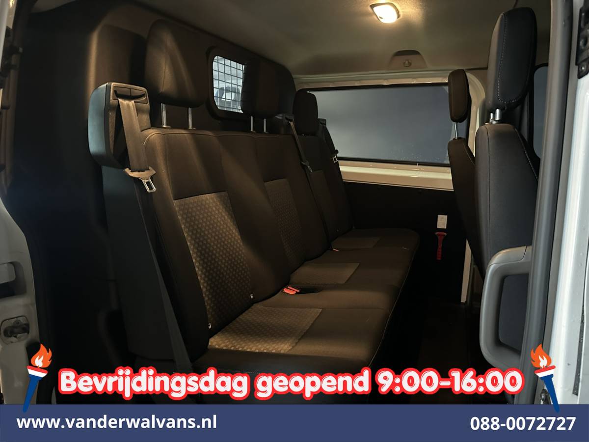 Ford Transit Custom Ford Transit Custom 2.0 TDCI 130pk L2H1 Dubbele Cabine Euro6 Airco | 5-Zits | Navigatie | Apple Carplay | LED | Cruisecontrol Android Auto, Stoelverwarming, Parkeersensoren, Achterklep