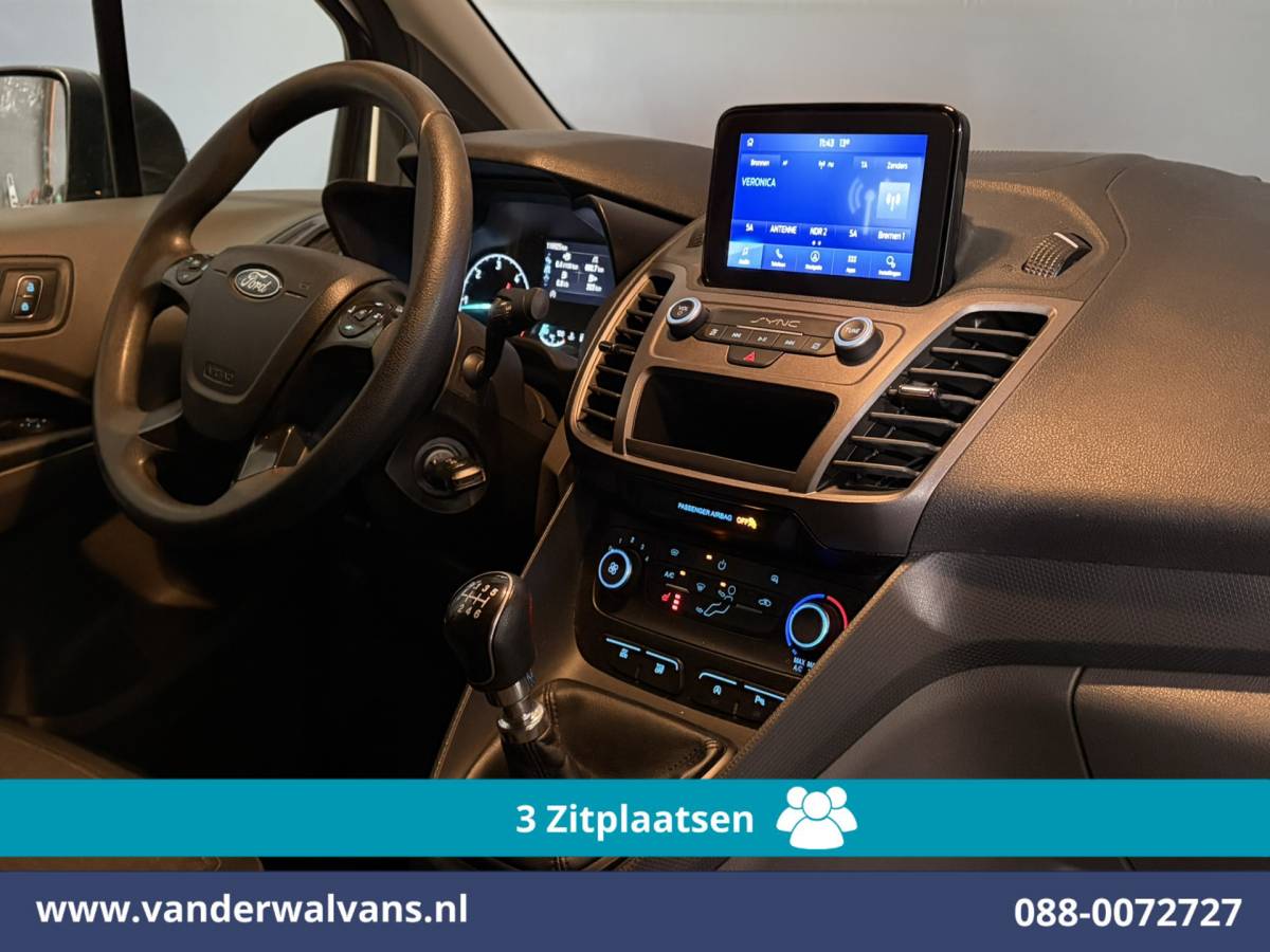 Ford Transit Connect Ford Transit Connect 1.5 EcoBlue 120pk L2H1 Euro6 Airco | 3-Zits | Camera | Navigatie | Apple Carplay Stoelverwarming, Verwarmde voorruit, Parkeersensoren, Bijrijdersbank
