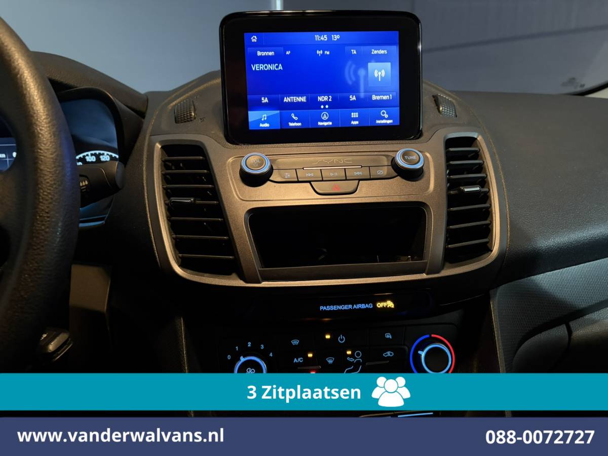 Ford Transit Connect Ford Transit Connect 1.5 EcoBlue 120pk L2H1 Euro6 Airco | 3-Zits | Camera | Navigatie | Apple Carplay Stoelverwarming, Verwarmde voorruit, Parkeersensoren, Bijrijdersbank
