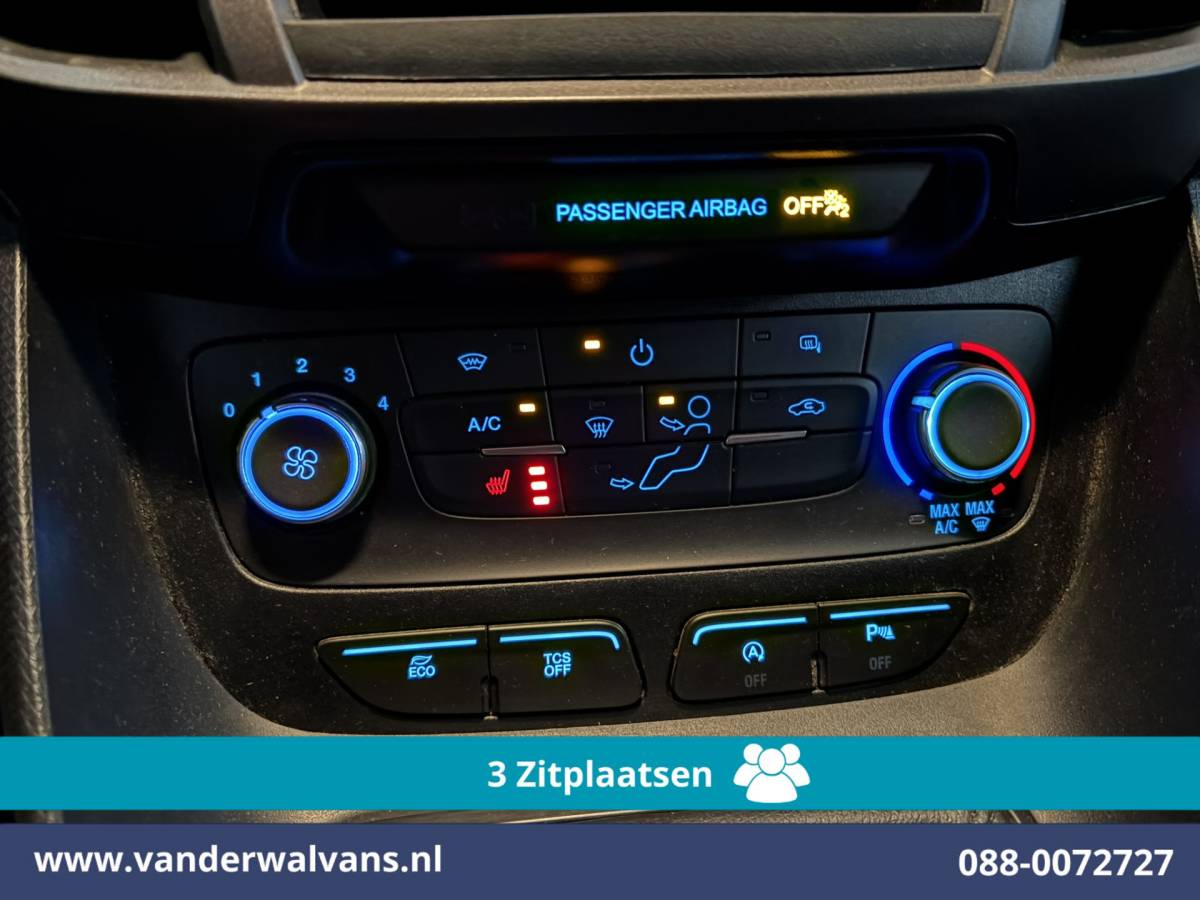 Ford Transit Connect Ford Transit Connect 1.5 EcoBlue 120pk L2H1 Euro6 Airco | 3-Zits | Camera | Navigatie | Apple Carplay Stoelverwarming, Verwarmde voorruit, Parkeersensoren, Bijrijdersbank