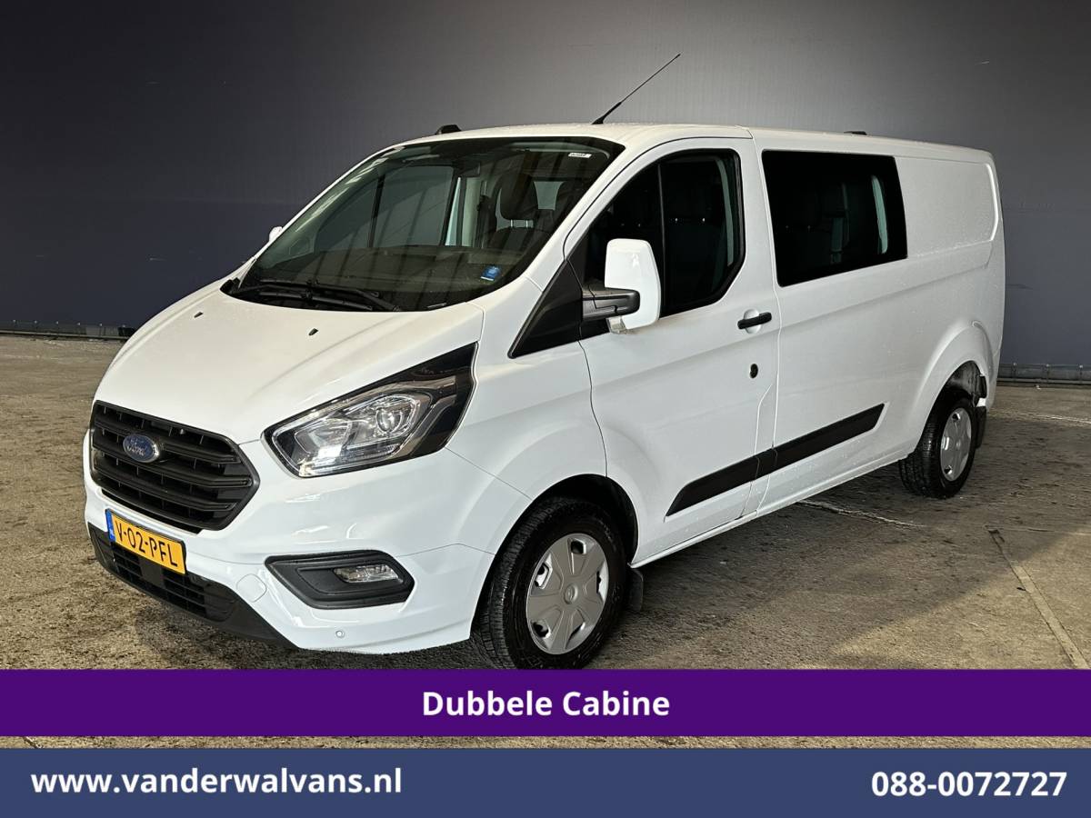 Ford Transit Custom Ford Transit Custom 2.0 TDCI 131pk L2H1 Dubbele Cabine Euro6 Airco | 6-Zits | LED | Cruisecontrol | Parkeersensoren Achterklep, 2800kg trekvermogen