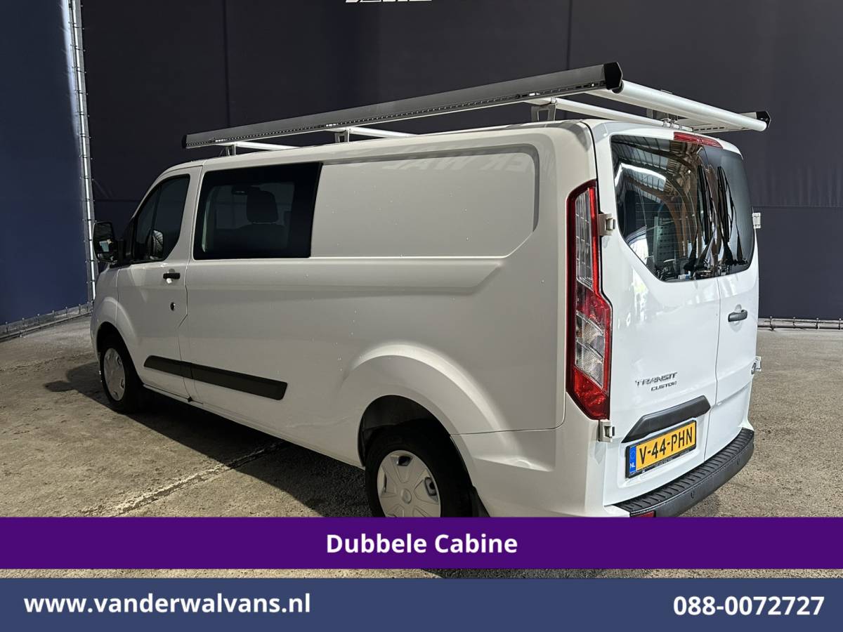 Ford Transit Custom Ford Transit Custom 2.0 TDCI 130pk L2H1 Dubbele Cabine Inrichting Euro6 Airco | 5-Zits | Imperiaal | LED | Cruisecontrol Stoelverwarming, Parkeersensoren
