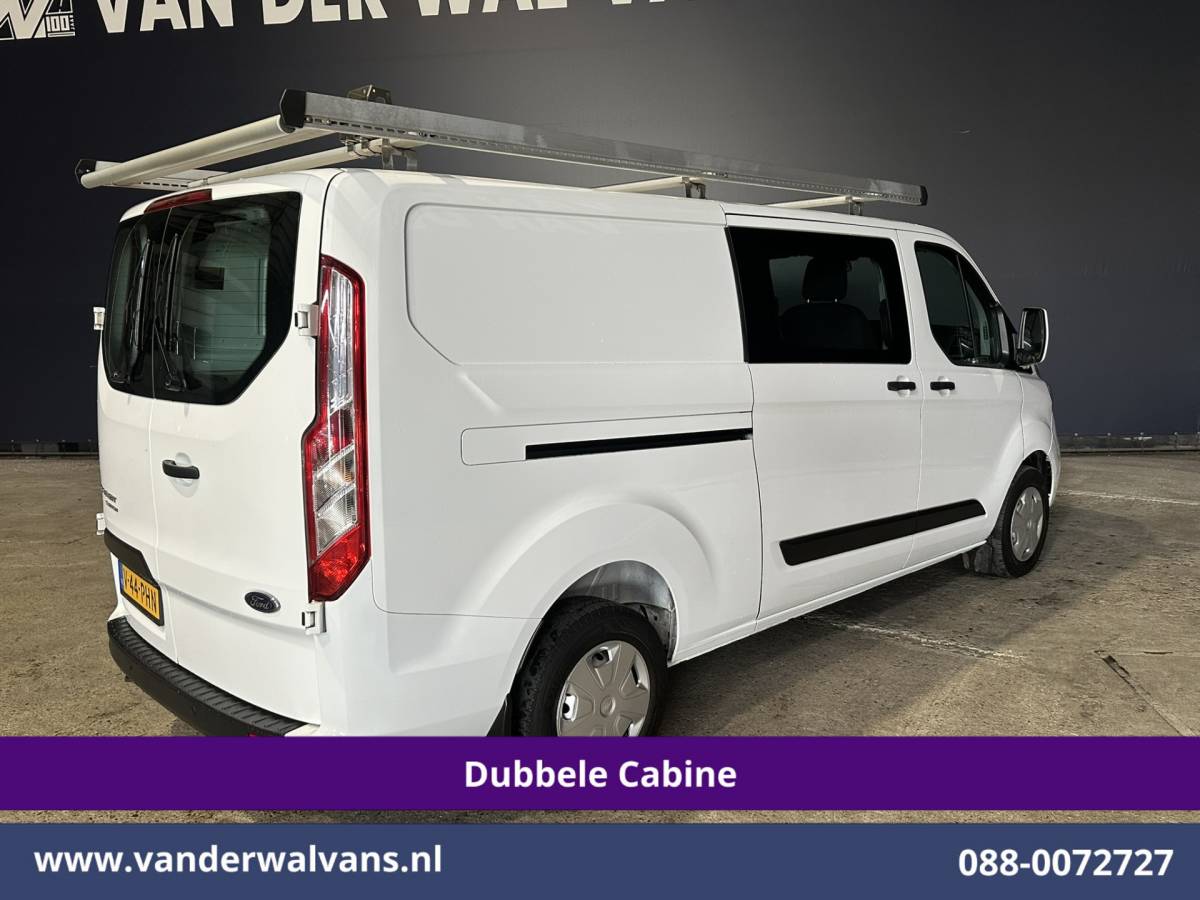 Ford Transit Custom Ford Transit Custom 2.0 TDCI 130pk L2H1 Dubbele Cabine Inrichting Euro6 Airco | 5-Zits | Imperiaal | LED | Cruisecontrol Stoelverwarming, Parkeersensoren