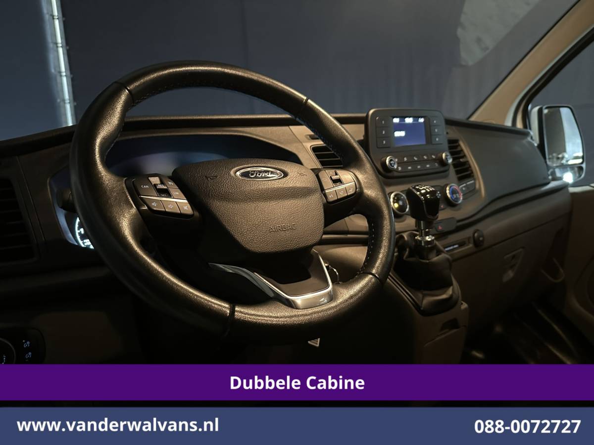 Ford Transit Custom Ford Transit Custom 2.0 TDCI 130pk L2H1 Dubbele Cabine Inrichting Euro6 Airco | 5-Zits | Imperiaal | LED | Cruisecontrol Stoelverwarming, Parkeersensoren