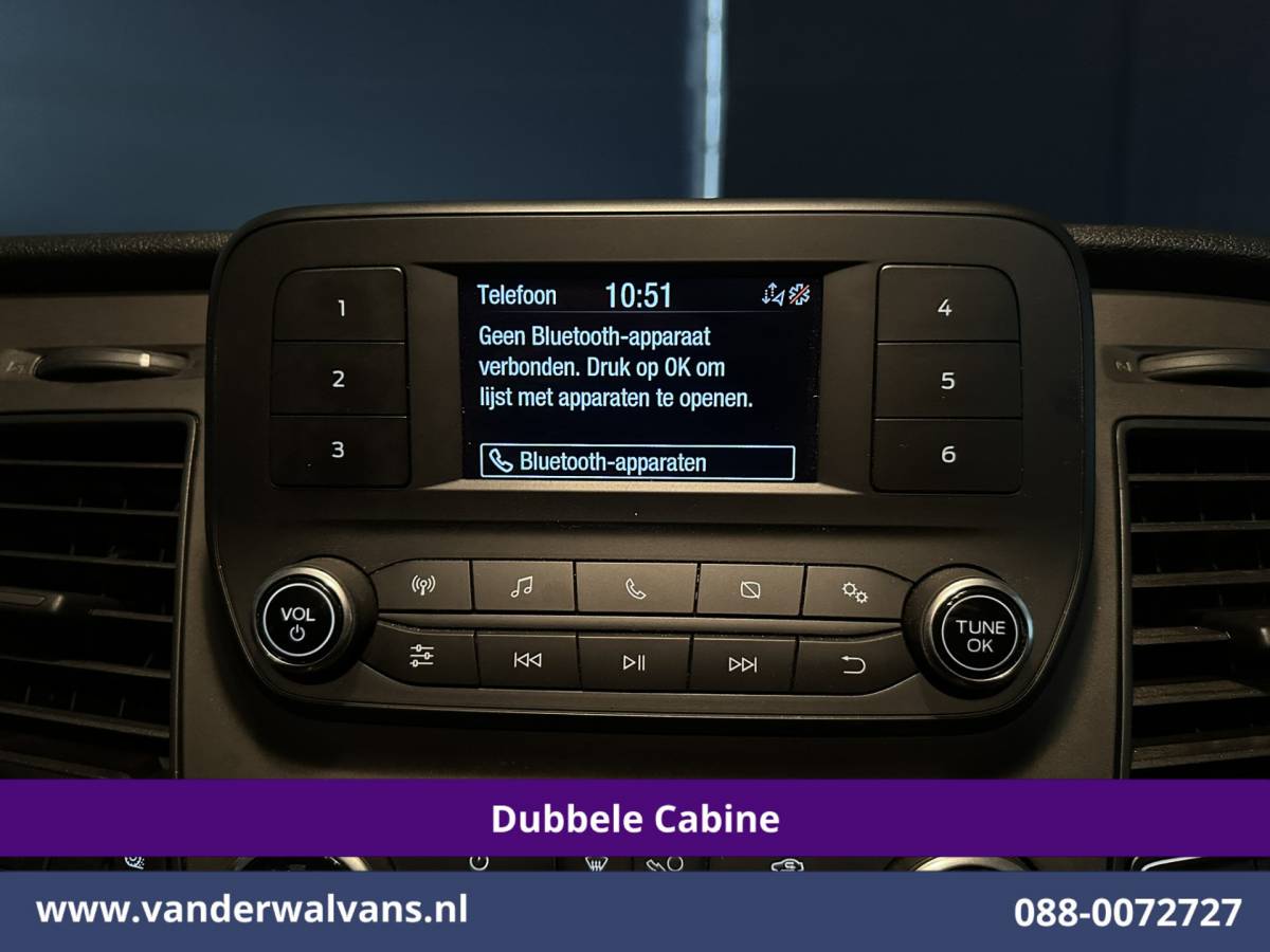 Ford Transit Custom Ford Transit Custom 2.0 TDCI 130pk L2H1 Dubbele Cabine Inrichting Euro6 Airco | 5-Zits | Imperiaal | LED | Cruisecontrol Stoelverwarming, Parkeersensoren