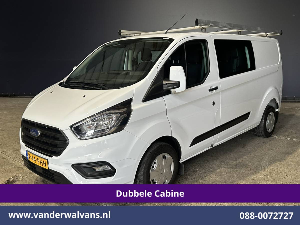 Ford Transit Custom Ford Transit Custom 2.0 TDCI 130pk L2H1 Dubbele Cabine Inrichting Euro6 Airco | 5-Zits | Imperiaal | LED | Cruisecontrol Stoelverwarming, Parkeersensoren
