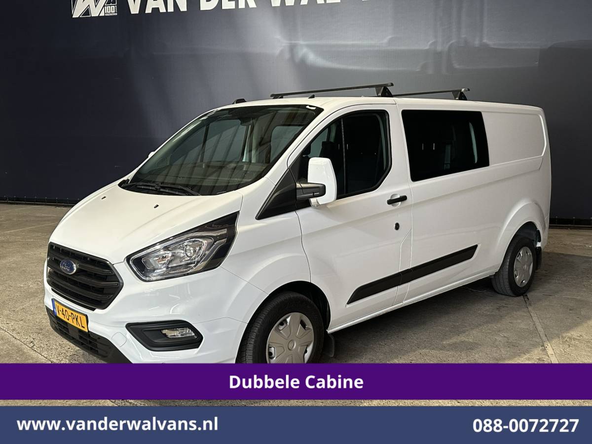 Ford Transit Custom Ford Transit Custom 2.0 TDCI 131pk L2H1 Dubbele Cabine Inrichting Euro6 Airco | 5-Zits | Camera | Cruisecontrol | LED Parkeersensoren, Stoelverwarming, Achterklep, Dakdragers, 2800kg trekvermogen