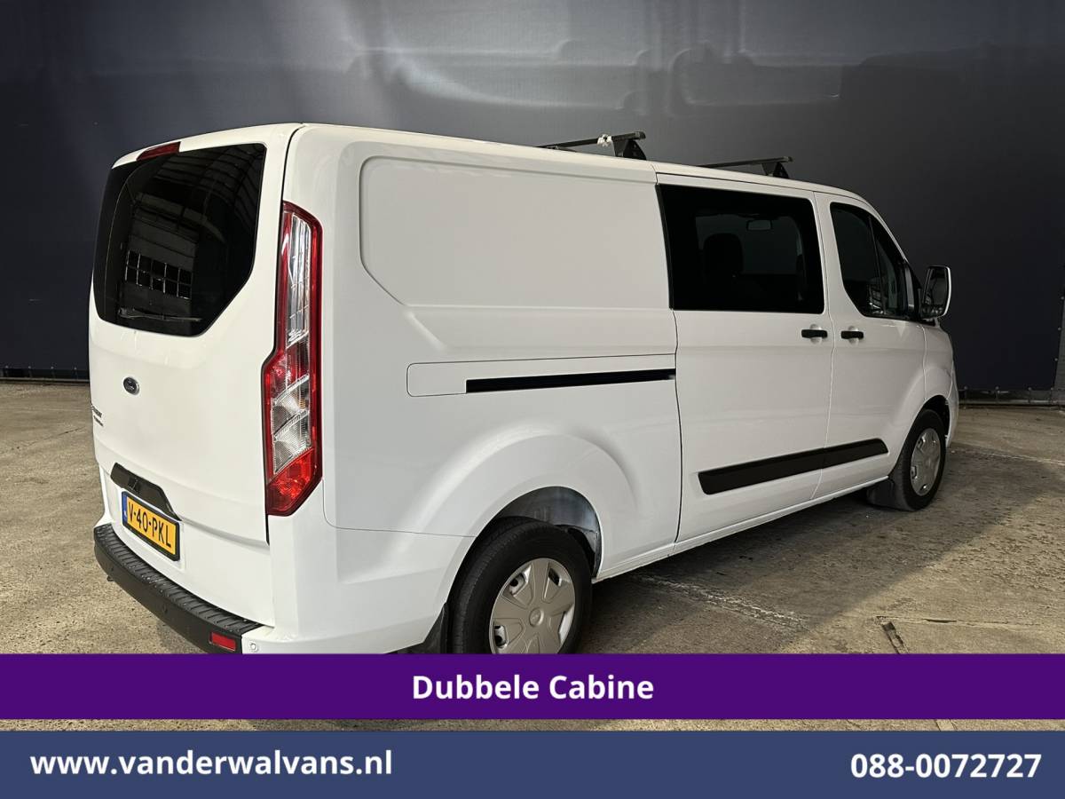 Ford Transit Custom Ford Transit Custom 2.0 TDCI 131pk L2H1 Dubbele Cabine Inrichting Euro6 Airco | 5-Zits | Camera | Cruisecontrol | LED Parkeersensoren, Stoelverwarming, Achterklep, Dakdragers, 2800kg trekvermogen