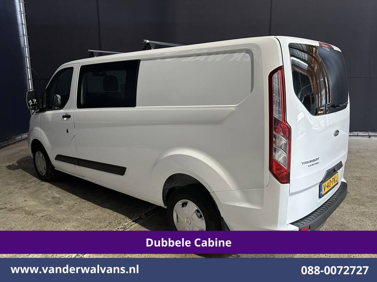 Ford Transit Custom Ford Transit Custom 2.0 TDCI 131pk L2H1 Dubbele Cabine Inrichting Euro6 Airco | 5-Zits | Camera | Cruisecontrol | LED Parkeersensoren, Stoelverwarming, Achterklep, Dakdragers, 2800kg trekvermogen