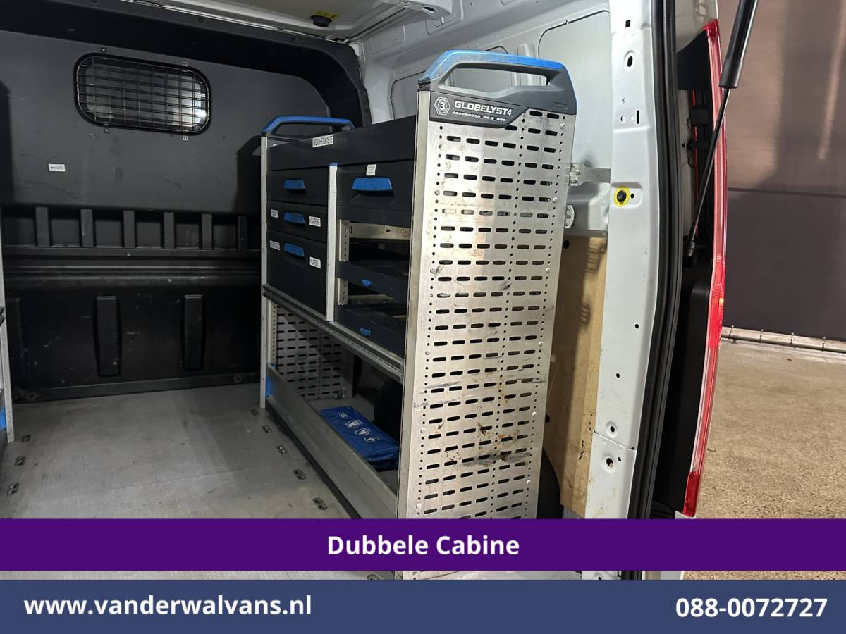 Ford Transit Custom Ford Transit Custom 2.0 TDCI 131pk L2H1 Dubbele Cabine Inrichting Euro6 Airco | 5-Zits | Camera | Cruisecontrol | LED Parkeersensoren, Stoelverwarming, Achterklep, Dakdragers, 2800kg trekvermogen