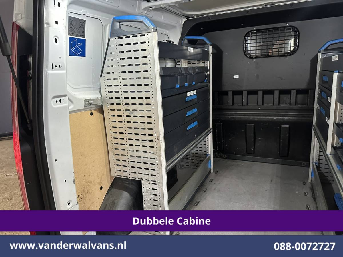 Ford Transit Custom Ford Transit Custom 2.0 TDCI 131pk L2H1 Dubbele Cabine Inrichting Euro6 Airco | 5-Zits | Camera | Cruisecontrol | LED Parkeersensoren, Stoelverwarming, Achterklep, Dakdragers, 2800kg trekvermogen