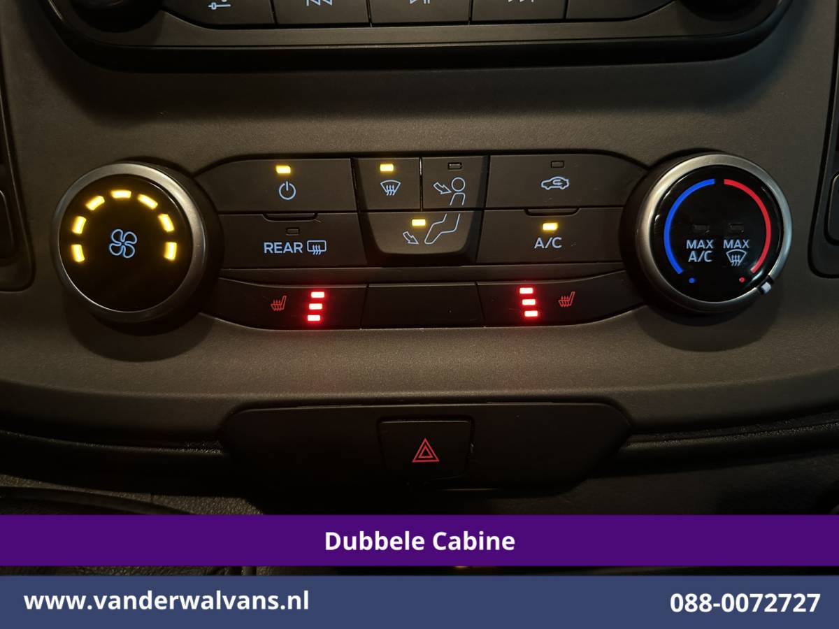 Ford Transit Custom Ford Transit Custom 2.0 TDCI 131pk L2H1 Dubbele Cabine Inrichting Euro6 Airco | 5-Zits | Camera | Cruisecontrol | LED Parkeersensoren, Stoelverwarming, Achterklep, Dakdragers, 2800kg trekvermogen