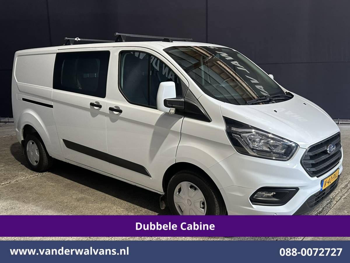 Ford Transit Custom Ford Transit Custom 2.0 TDCI 131pk L2H1 Dubbele Cabine Inrichting Euro6 Airco | 5-Zits | Camera | Cruisecontrol | LED Parkeersensoren, Stoelverwarming, Achterklep, Dakdragers, 2800kg trekvermogen