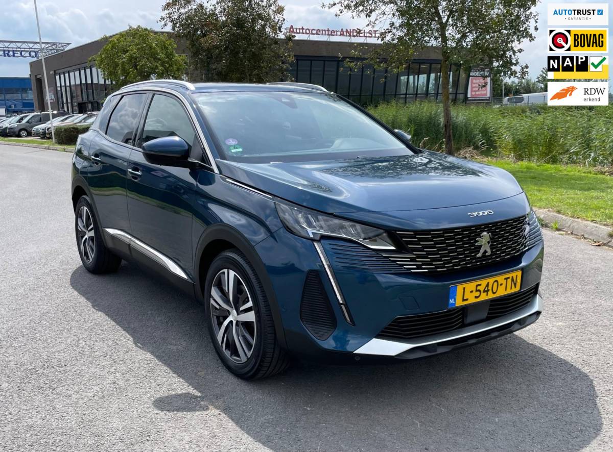 Peugeot 3008 Peugeot 3008 1.2 PureTech Blue Lease Allure, Trekhaak, Cam, Carplay, Cruise, Keyless, Navi, Pdc, Geen import, Nap, Volledig oh!