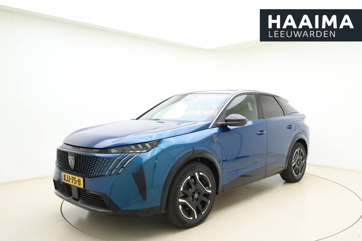 Peugeot e-3008 Peugeot e-3008 GT Avantage 210 73 kWh | Stoelverwarming voor/achter | 360 graden camera | Lederen/Alcantara bekleding | Apple/Android Carplay | Vehicle to load | Dodehoekdetectie | Autonomous emergency braking | Climate control | Memory seats | Stuurbediening | Navigatie