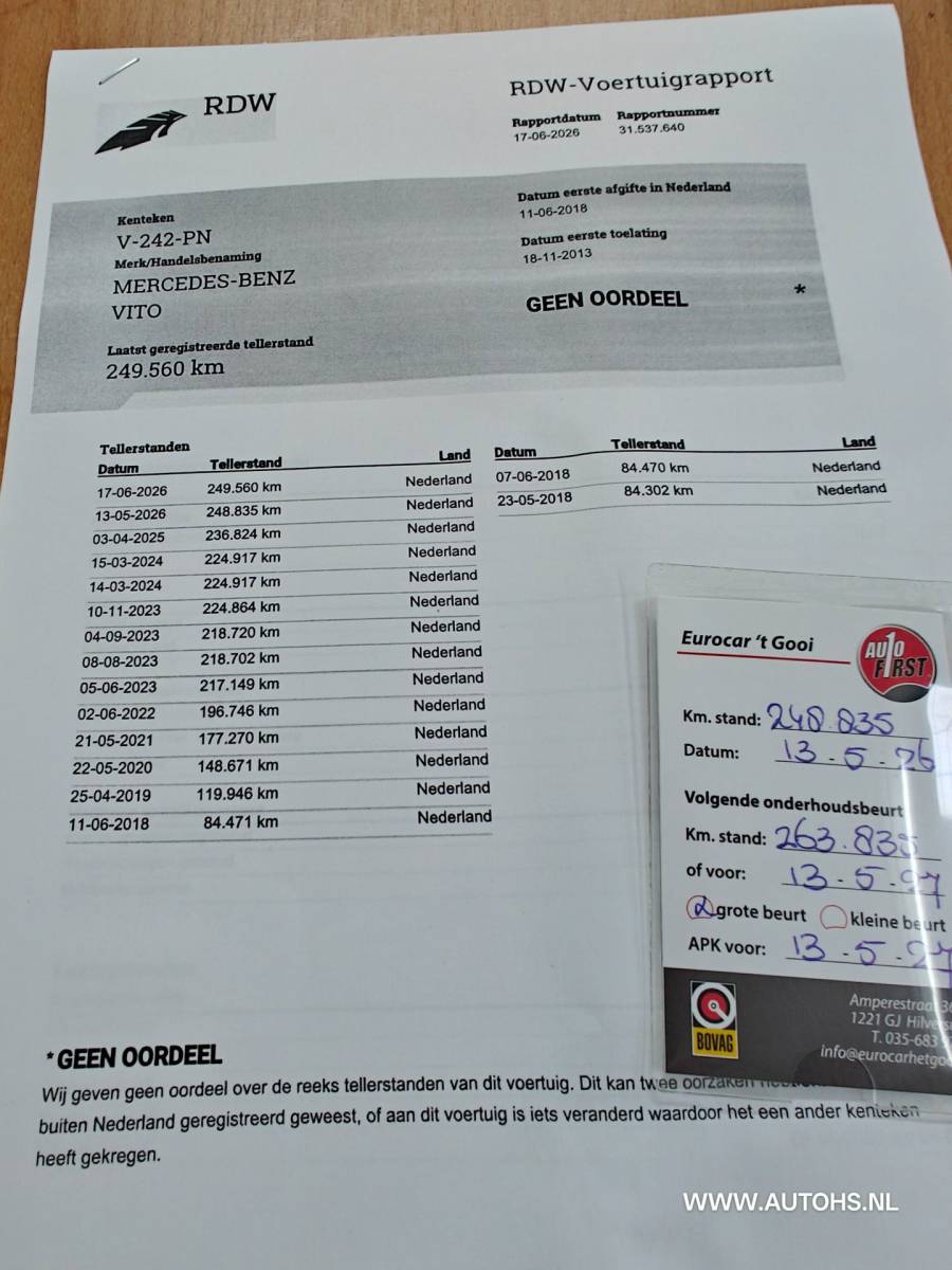 Mercedes-Benz Vito Mercedes-Benz Vito 113 CDI 320 , Airco , cruise , apk mei 2027 , 136 PK , recent beurt gehad