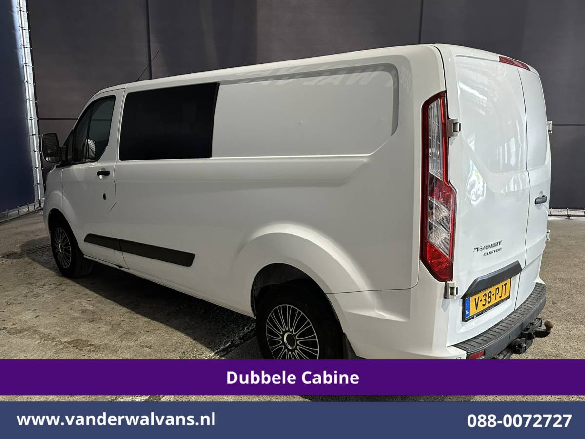 Ford Transit Custom Ford Transit Custom 2.0 TDCI 130pk L2H1 Dubbele Cabine Euro6 Airco | 6-Zits | LED | Cruisecontrol | Trekhaak Parkeersensoren, Verwarmde voorruit