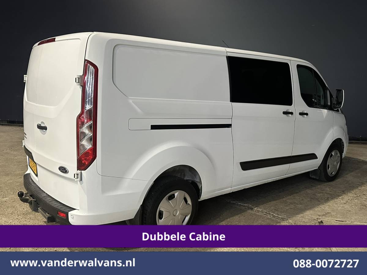 Ford Transit Custom Ford Transit Custom 2.0 TDCI 130pk L2H1 Dubbele Cabine Euro6 Airco | 6-Zits | LED | Cruisecontrol | Trekhaak Parkeersensoren, Verwarmde voorruit