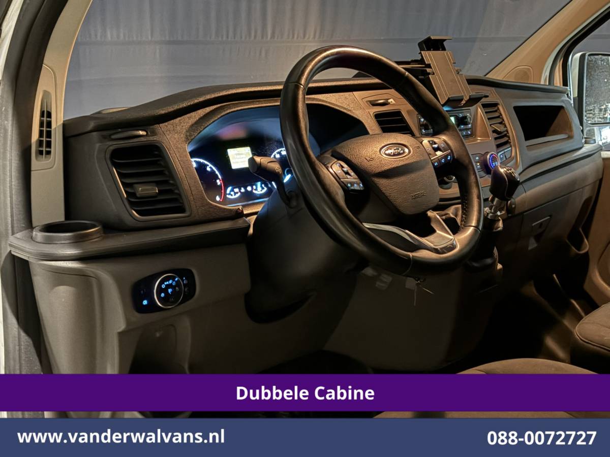 Ford Transit Custom Ford Transit Custom 2.0 TDCI 130pk L2H1 Dubbele Cabine Euro6 Airco | 6-Zits | LED | Cruisecontrol | Trekhaak Parkeersensoren, Verwarmde voorruit
