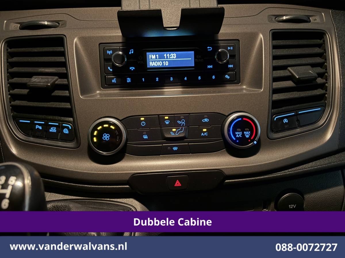 Ford Transit Custom Ford Transit Custom 2.0 TDCI 130pk L2H1 Dubbele Cabine Euro6 Airco | 6-Zits | LED | Cruisecontrol | Trekhaak Parkeersensoren, Verwarmde voorruit