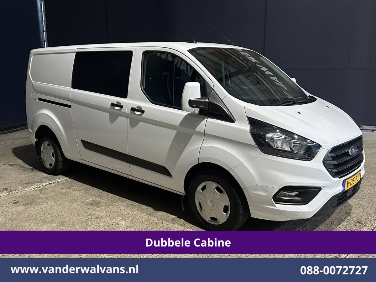 Ford Transit Custom Ford Transit Custom 2.0 TDCI 130pk L2H1 Dubbele Cabine Euro6 Airco | 6-Zits | LED | Cruisecontrol | Trekhaak Parkeersensoren, Verwarmde voorruit