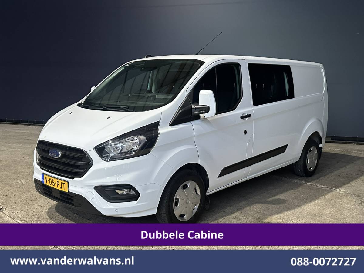 Ford Transit Custom Ford Transit Custom 2.0 TDCI 130pk L2H1 Dubbele Cabine Euro6 Airco | 6-Zits | LED | Cruisecontrol | Trekhaak Parkeersensoren, Verwarmde voorruit